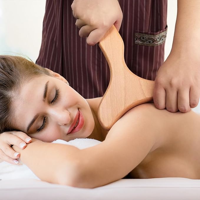 PYSEAN Wooden Massage Tool Set, 7-Piece Body Massage Kit for Home Use, Manual Included
