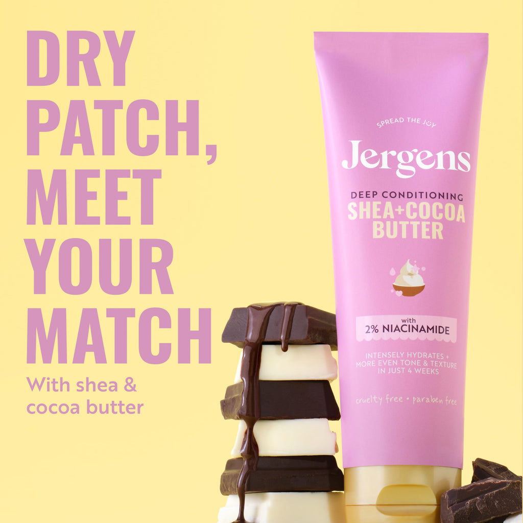 Jergens Shea & Cocoa Hand & Body Lotion For Dry Skin, 8.5 fl oz