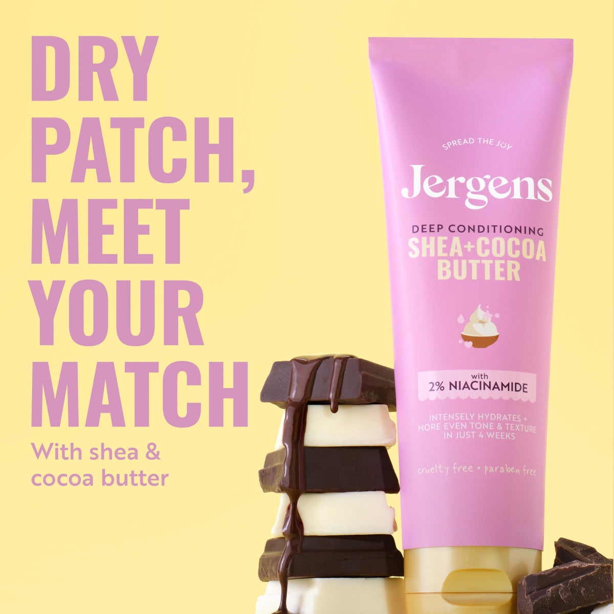 Jergens Shea & Cocoa Hand & Body Lotion For Dry Skin, 8.5 fl oz