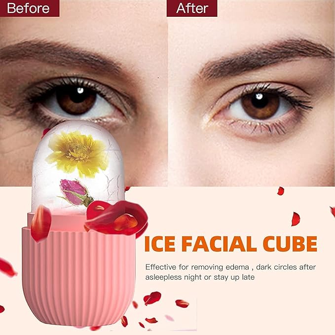 Pam Herbals Ice Face Roller - Silicone Facial Ice Cube Mould for Face, Eyes & Neck Massage, Reusable Cordless Cooling Skin Care Beauty Tool for Daily Self Care Routine (Pack of 1)