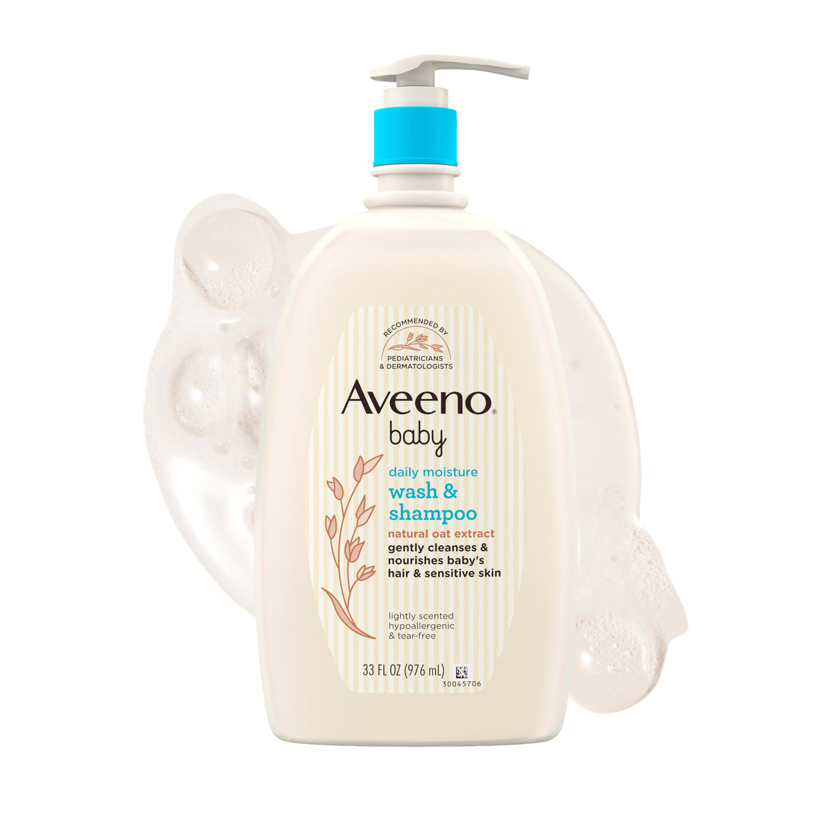 Aveeno Baby Daily Moisture Body Wash & Shampoo, Lightly Scented, 8 fl oz