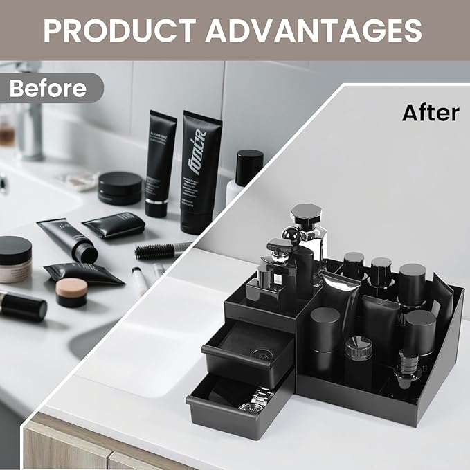 YIOJOYD Cologne Organizer for Men,Bathroom Organizer,Perfume Tray,Cologne Stand,Perfume Stand,Dresser Organizers,Fragrance Stand,Room Decor for Men,Desk Organizer,Gifts for Men