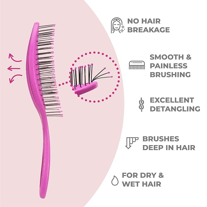 Ninabella Spiral Hairbrush - Detangle Hair Brush - For Brushing Wet or Blow Dry Hair - Detangler Vent Brush