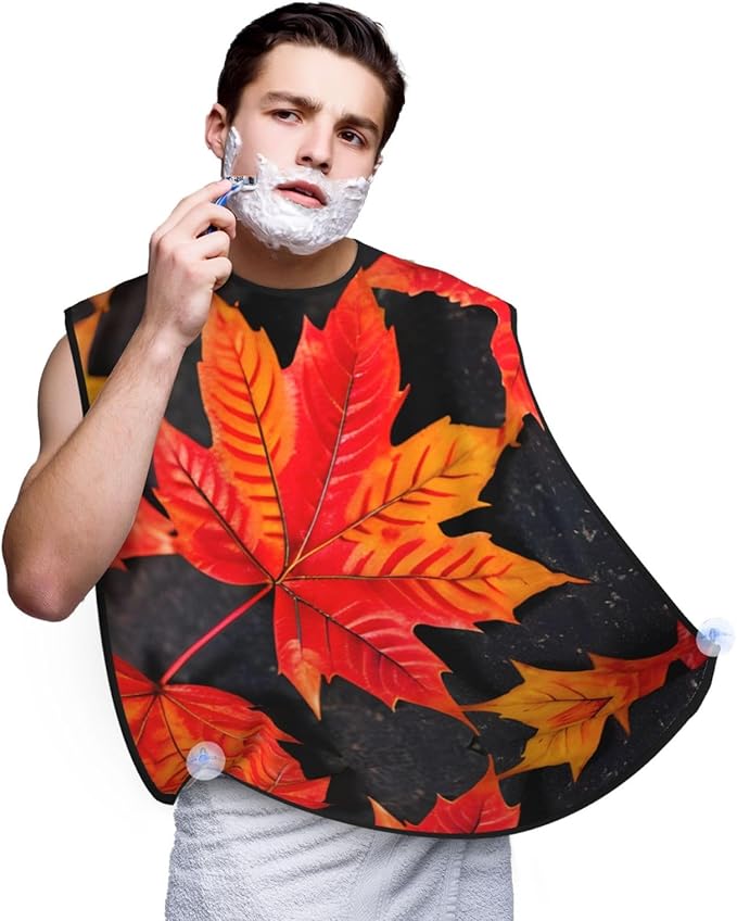 Magic Mushrooms Print Beard Bib Shaving Apron, Beard Hair Trimming Cape Gift For Dad