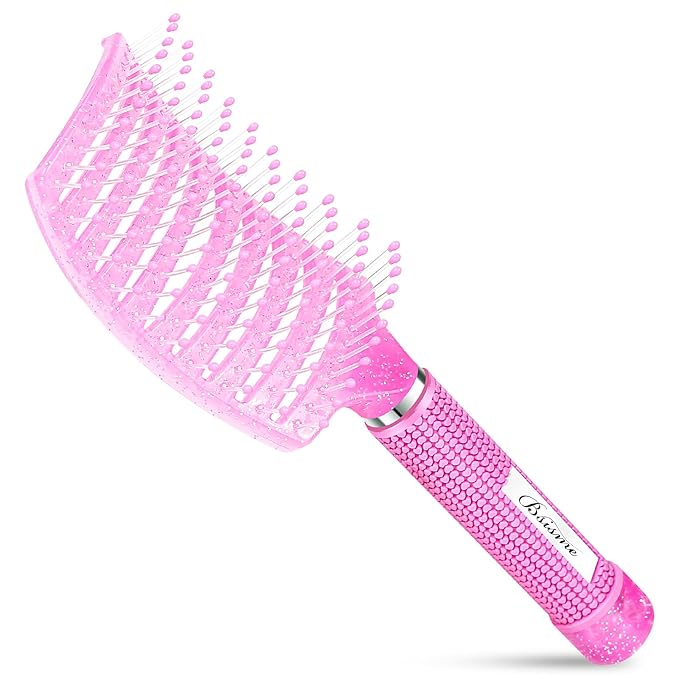 Bsisme Hair Brush with Hair Clips, Vented Brush for Faster Blow Drying