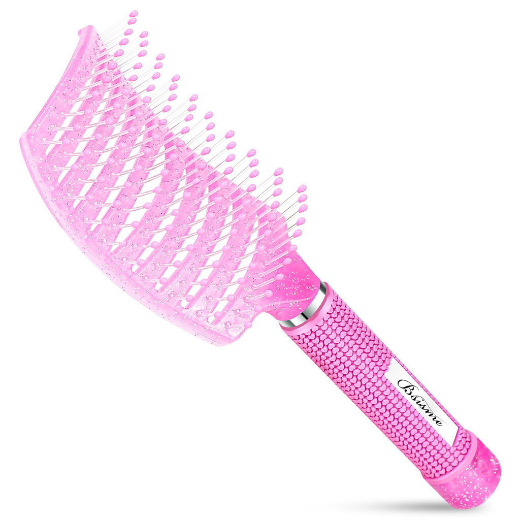 Bsisme Hair Brush with Hair Clips, Vented Brush for Faster Blow Drying