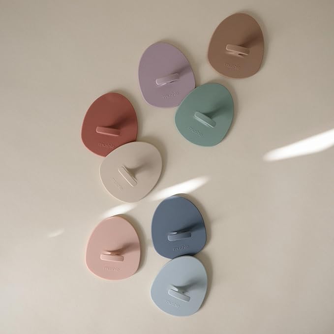 mushie Baby Bath Cradle Cap Brush | Soft Silicone Bristles for Dry Skin, Eczema, & Cradle Cap Treatment | 2-Pack (Blush/Shifting Sand)