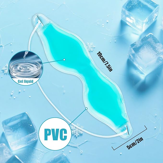 Cooling Eye Mask - Gel Ice Pack Reusable Cooling Eye Pads and Under Patches,Eye Hot Cold Treatment for Redness,Pain Relief Relax (Blue)