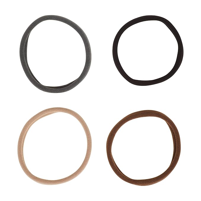 Goody Ouchless Seamless Hair Elastics, 10 Ct, Neutral Tones, Damage-Free Gentle Hold Ties, No Snag or Pull, For All Occasions, Chic Styling Accessories for Women & Men, All Hair Types