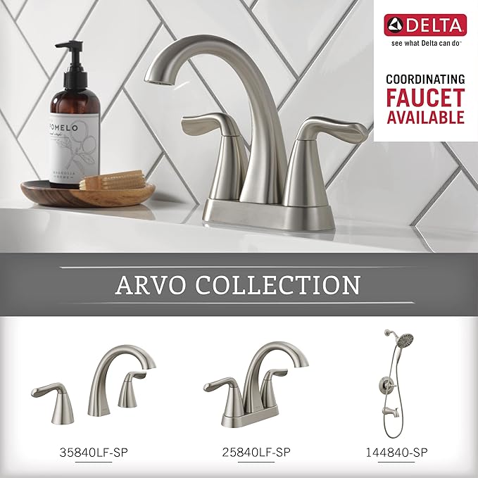 Delta ARV35-DN Arvo Double Towel Hook Bath Hardware Accessory in Brushed Nickel