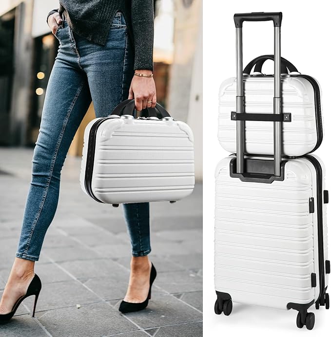 JZRTravel 14-Inch Makeup Train Case Hardshell PC+ABS Travel Cosmetic Organizer, Makeup Storage Box for Toiletry Durable Portable Gifts for Women.