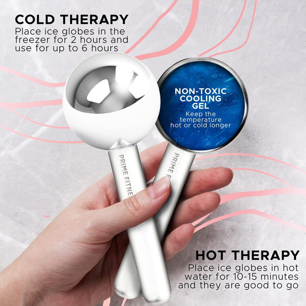 Ice Globes for Facials | Unbreakable Steel Cooling Roller | Cryo Sticks for Face | Massager for Face Neck & Eyes | Skin Care for Dark Circles, Puffiness, Wrinkles, Collagen Production (Green)