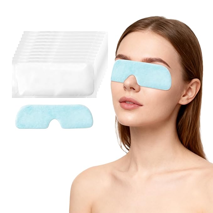 DICEVER Disposable Cooling Eye Mask for Puffy Eyes, Cold Eye Mask for Eyes Tension Stress Relief, Eye Ice Pack for Cold Compress, 10 Packs