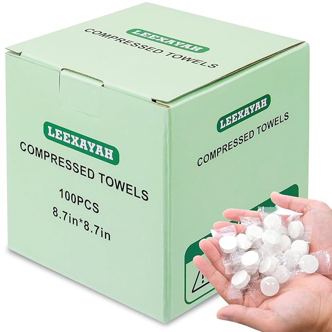 100 Pieces Of Compressed Towels, Disposable Compressed Towel Sheets, Travel Compressed Coin Tissues, Camping Towels, Portable Compressed Facial Towels, For Home Beauty And Outdoor Use.