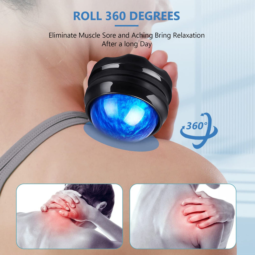 WANDiORY 2-Pack Manual Massage Balls, Roller Back Massager Great for Relax, Deep Tissue Massage Tool to Relief Full Body, Sore Muscle, Neck, Shoulders, Feet, Joint Pain, Stiffness(Blue)