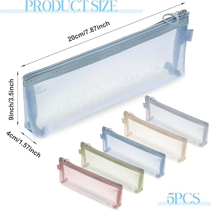 FdcZeyxior 5 PCS Small Clear Makeup Bags, Makeup Brush Bag Portable Travel Cosmetic Bags Multifunctional Small Clear Make up Pouch for Home Office Supplies Cosmetics Make up Travel Accessories