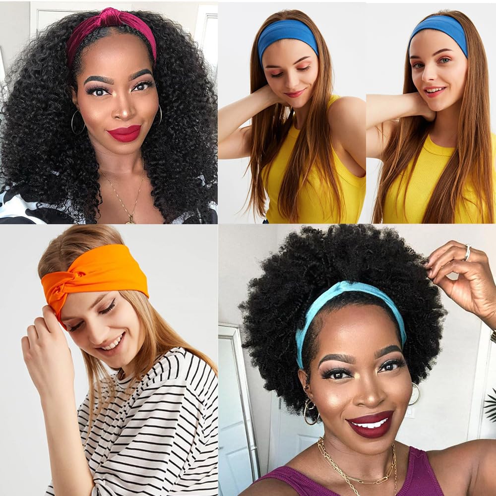 Kachanaa 6 Pcs Headbands for Women No-Slip Stretchy Boho Hair Bands Soft Cross Elastic Yoga Workout Running Thick Headbands for Women's Hair Accessories