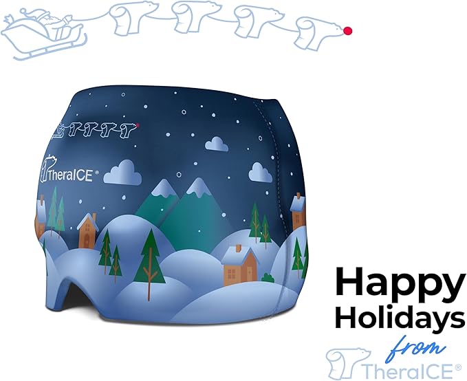 TheraICE Migraine Relief Cap | Soothing Headache Hat Ice Pack Mask | Face Cold Compress Cooling Gel Head Wrap Products for her Sinus Tension Stress Hangover & Puffy Eyes | Great Birthday Gift for Mom