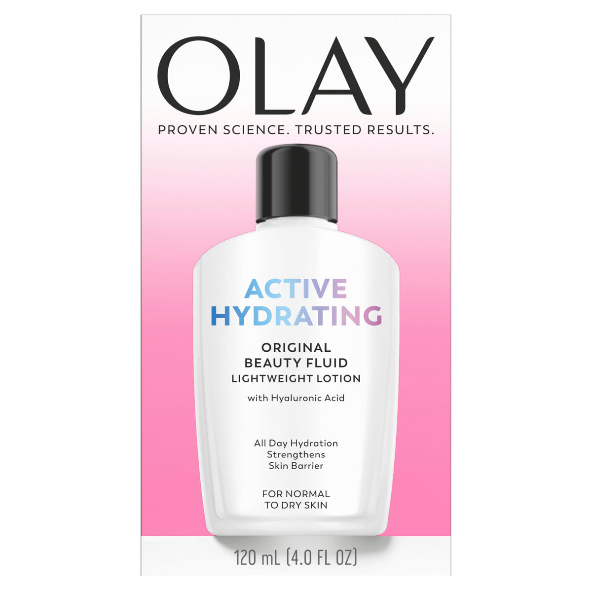 Olay Face Moisturizer, Active Hydrating Beauty Fluid Lotion, Original Facial Moisturizer, 4 Oz. (Pack of 2)
