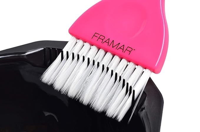 FRAMAR Color Bowl with Cleaner Set – Color Bowls For Hairstylist, Hair Dye Bowl With Brush Cleaner Reduces Waste, Non-Slip Rubber Base Prevents Spills, Easy To Clean and Reuse – 2 Pack