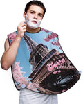 Tea Cups With Roses Romantic Shabby Print Beard Bib Shaving Apron, Beard Hair Trimming Cape Gift For Dad