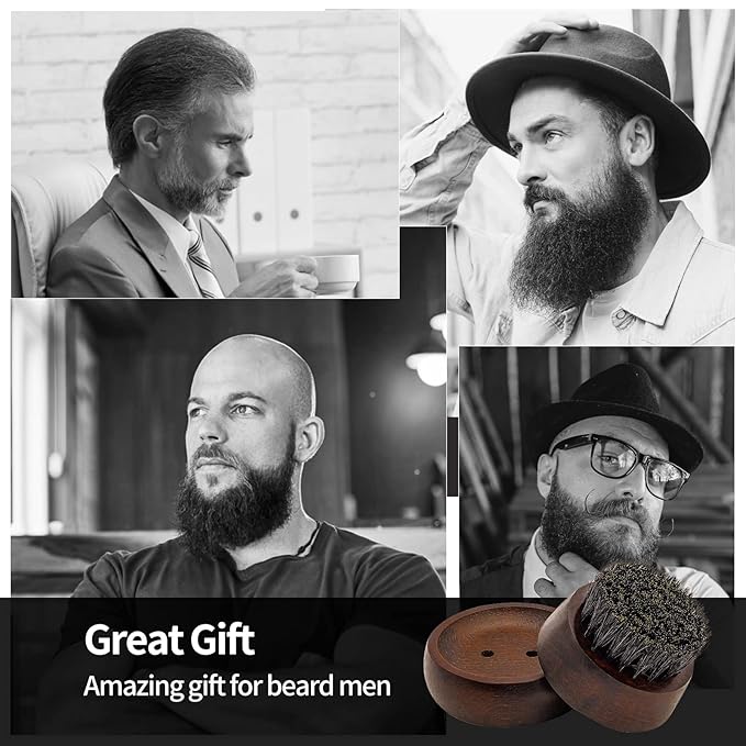 Beard Brush for Men, 100% Boar Bristle
