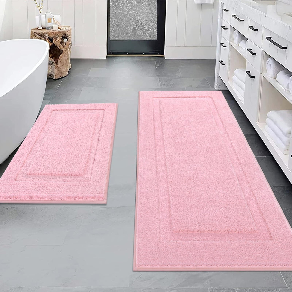 SHACOS Soft Microfiber Bathroom Rugs Set 2 Pieces with Toilet Rug