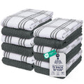 DAN RIVER Gray Kitchen Towels, 12 Pack, 16x26 Inches Absorbent Dish Towels