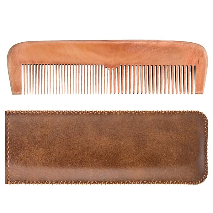 Menesia Wooden Hair Comb for Men & Boys, Wood Beard Comb