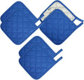 Lifaith 6 Pack Potholders Kitchen Pot Holders Set,Cotton Pot Holders for Kitchen 7 inch hot Pads,Heat Resistant Hot Pads for Cooking and Baking Dark Blue