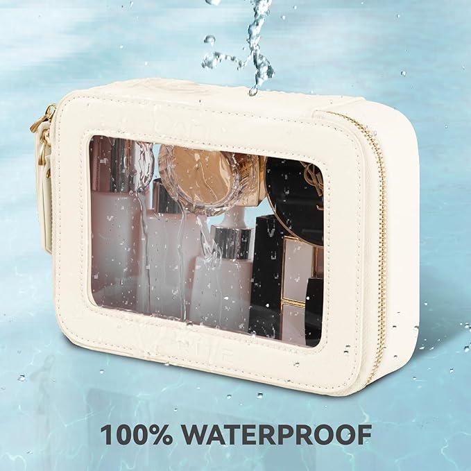 Prite Clear Makeup Bag Travel Cosmetic Organizer Toiletry Case for Women