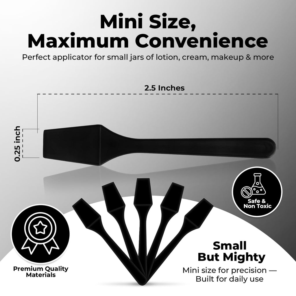 Kopperko Mini Makeup Spatula (2.5”, 500 Pack) - Small Facial Spatula for Mascara, Skincare, Creams & Crafts | Eye Cream Applicator Tool for Skincare, Face Mask | Disposable Makeup Applicators | Black