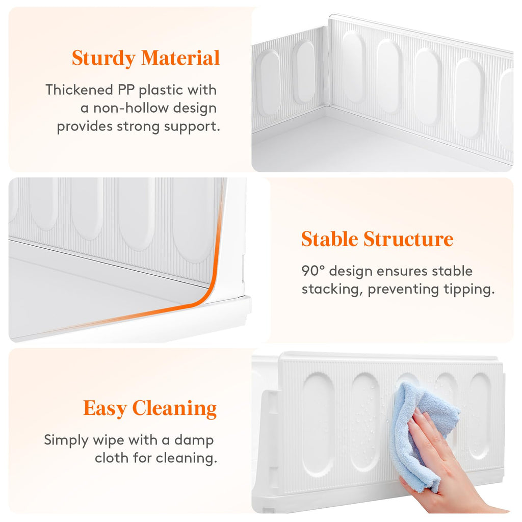Lifewit Stacking Closet Organizers Shelf for Clothes 6 Pack 16.1" Depth