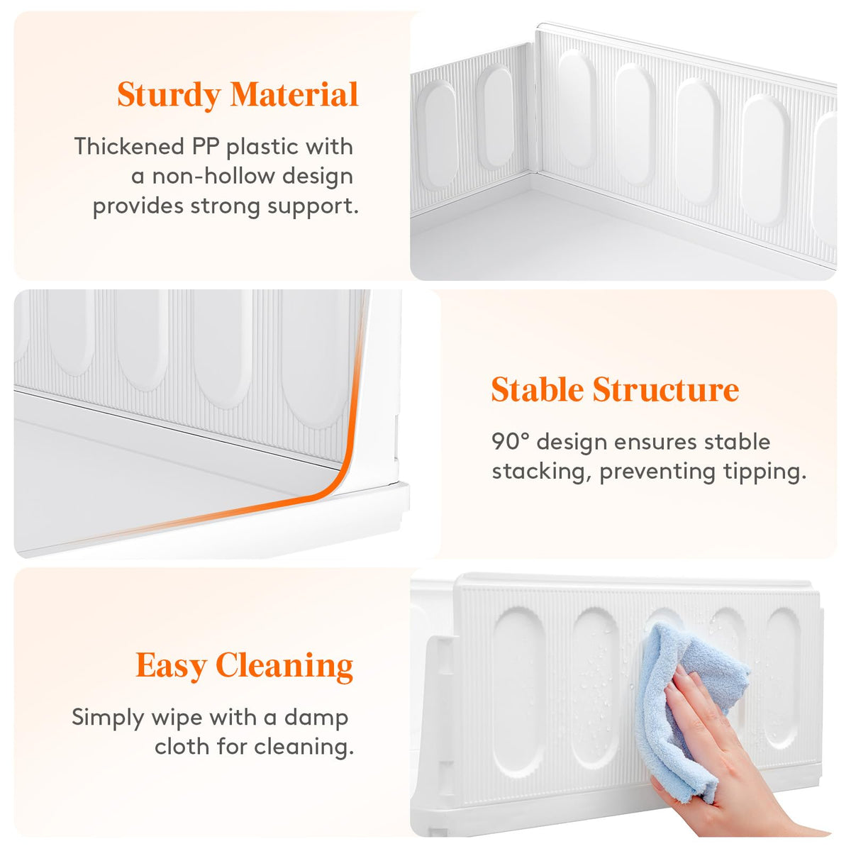Lifewit Stacking Closet Organizers Shelf for Clothes 6 Pack 16.1" Depth