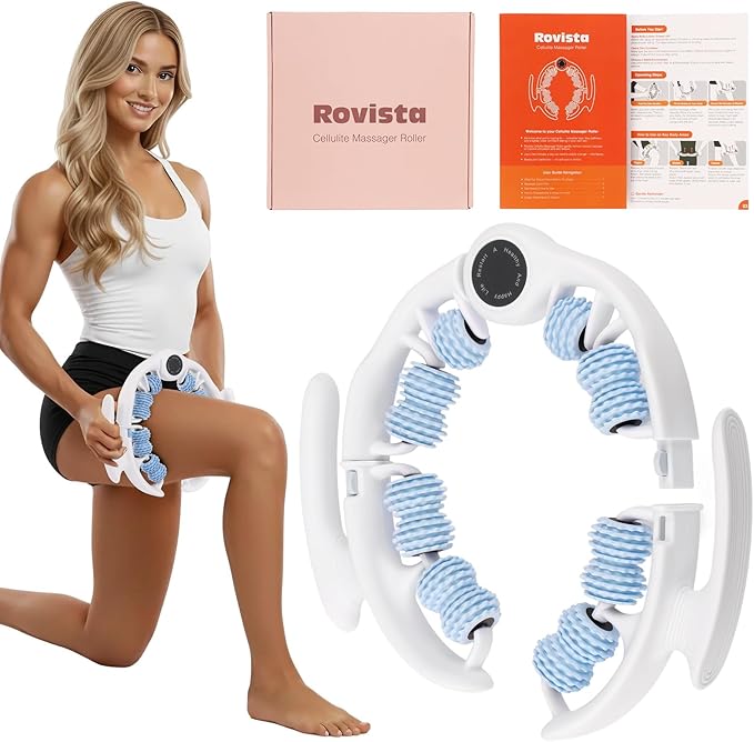Rovista Anti Cellulite Massage Tool - Ergonomic Cellulite Remover for Legs and Arms with Detachable Handles - Smooth-Glide Lymphatic Drainage Massager for Boost Confidence and Tightened Skin (Blue)