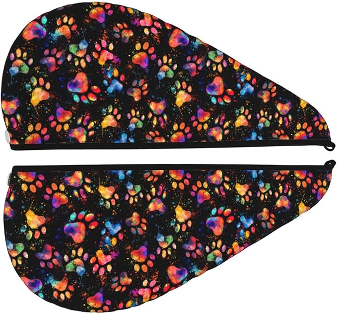 Paw Hair Towel Wrap, Absorbent Hair Drying Towel, Microfiber Hair Drying Cap Turban for Drying Curly Long Thick Hair