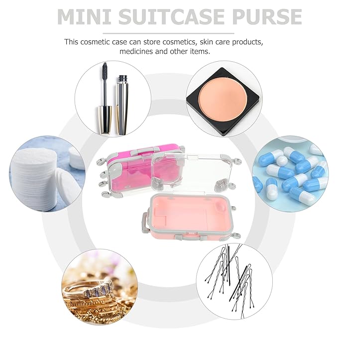LUOZZY 4pcs Fake Eyelash Organizer Case Mini Suitcase Lashes Storage Box