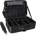 Relavel Travel Makeup Train Case Cosmetic Case Organizer Portable Artist Storage Bag with Adjustable Dividers for Cosmetics Makeup Brushes Toiletry Jewelry Digital Accessories