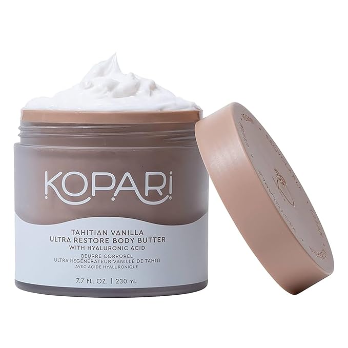 Kopari Ultra Restore Body Butter, Whipped Lightweight Formula, Hyaluronic Acid & Mango Butter, Deep Long-Lasting Moisture, Guava 7.7 oz