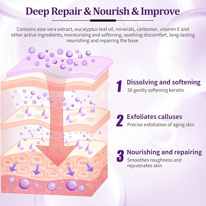 nbc BeautiLab Pedicure Kit Foot Soak Set: Bubble Salt, Sugar Scrub, Massage Mask, Massage Lotion in a Box, 4 Step Foot Spa Kit for Dry Feet, Softens Calluses, Tired Feet（3 Set Lavender)