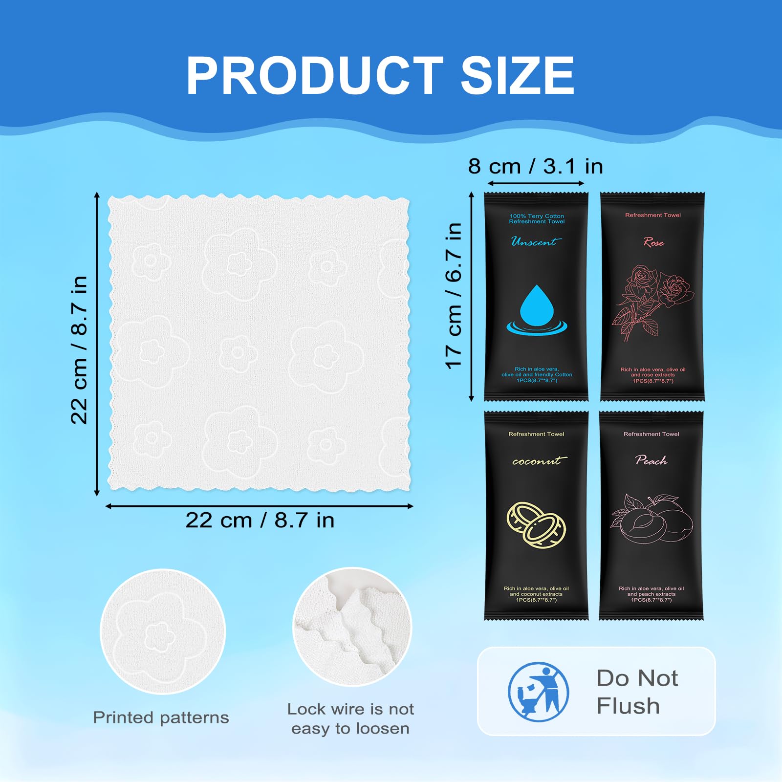 100 Moist Cotton Towel Bulk Moist Towelettes Individually Wrapped