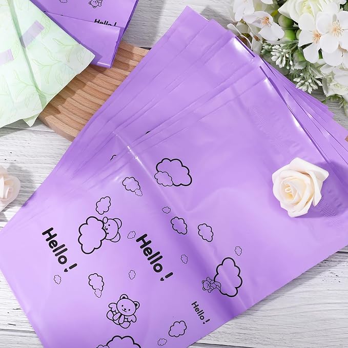 100 Pcs Sanitary Napkin Disposal Bags,Feminine Hygiene Disposal Bags for Pads,Tampon Sanitary Bag for Women Girls Privacy Protection(Purple)