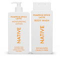 Native Body Wash & Moisturizing Lotion Set – Pumpkin Spice Latte – Naturally Derived Ingredients – Paraben Free – Daily Hydration & Gentle Clean – Personal Care Gift Bundle
