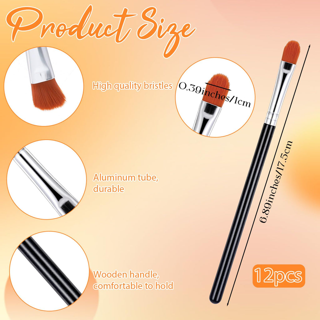 YBEATY 6 Pcs Eye Shadow Primer Applicator Brush for Blending Flat Round Small Concealer Makeup Concealer Brush Professional Eyeshadow Tools for Applying Cream Liquid Shadows and Eye Primer Base