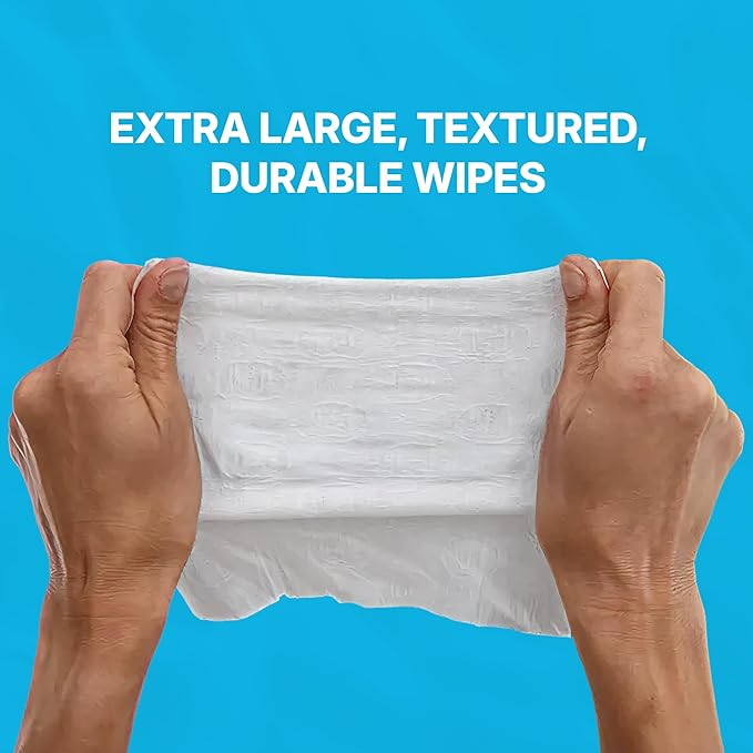 WaterWipes Sensitive Whole Body Cleansing Wipes, 99.9% Purified Water, XL Textured Wipes, Incontinence Care, Fragrance Free, 720 Count