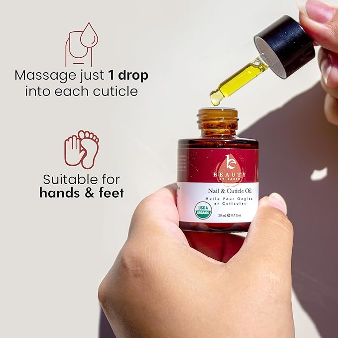 Organic Nail and Cuticle Oil - USA Made Nail Oil for Growth & Strength