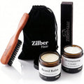 ZilberHaar Regular Beard Brush - Soft Boar Bristles - Beard grooming brush for men - Straightens and Promotes beard growth - Works with Beard Oils and Balms - Essential for beard care kits