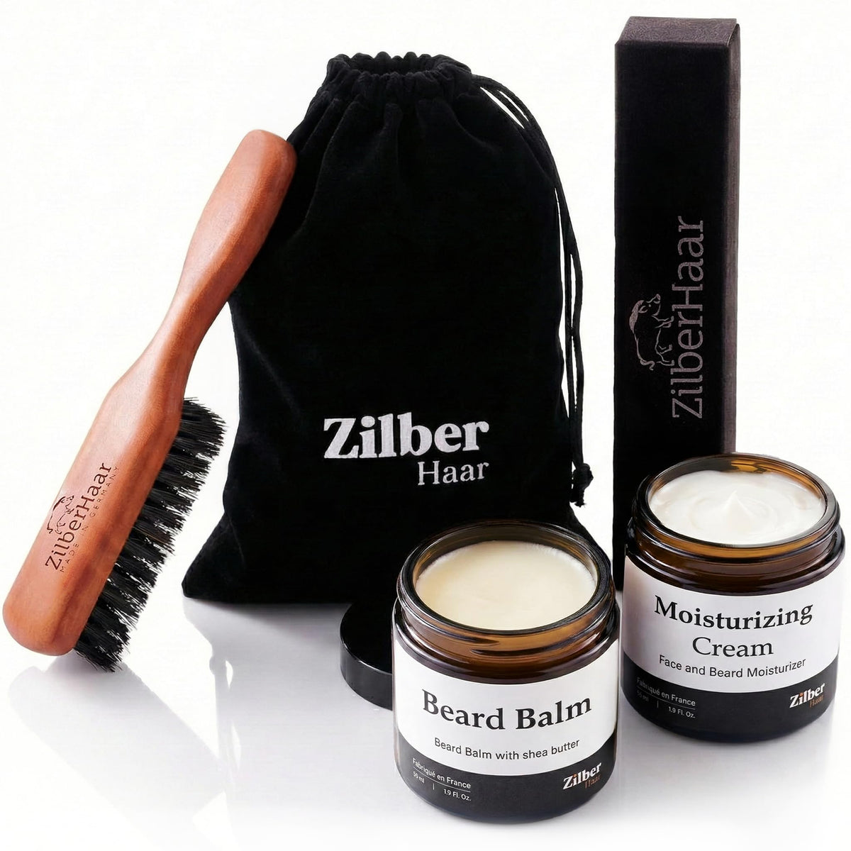 ZilberHaar Regular Beard Brush, Soft Boar Bristles, Men’s Grooming