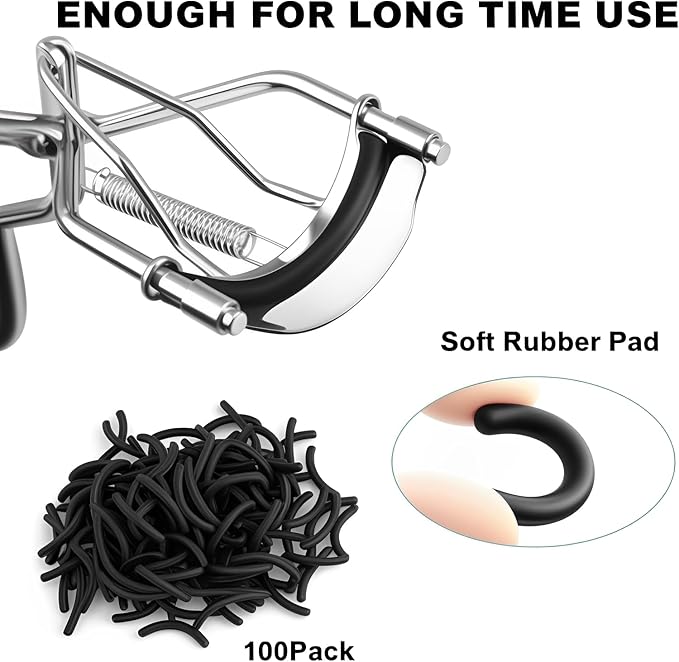 30Pack Compatible with elf Eyelash Curler Refills,Silicone Rubber Eyelash Curler Pads Compatible with elf Eye Lash Curlers,Black.