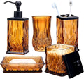 ZIVQEXMURL Amber Bathroom Accessories, Thick Etched Glass & Zinc Alloy Pump